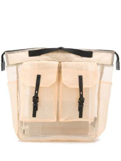 Shop Ally Capellino Frank Sheer Backpack In Neutrals