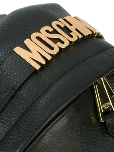 Shop Moschino Logo Plaque Rucksack In Black