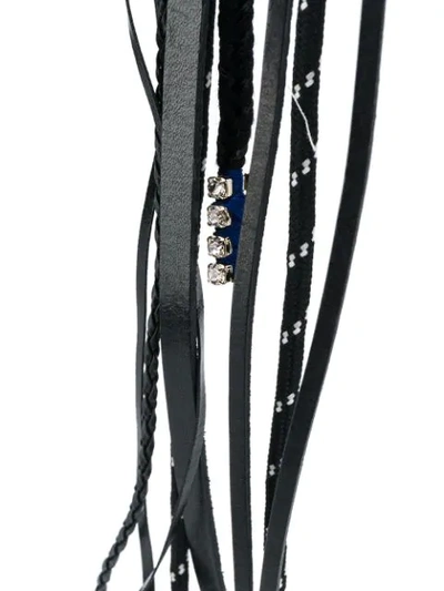 Shop Dorothee Schumacher Tie Fringe Bag Charm In Blue