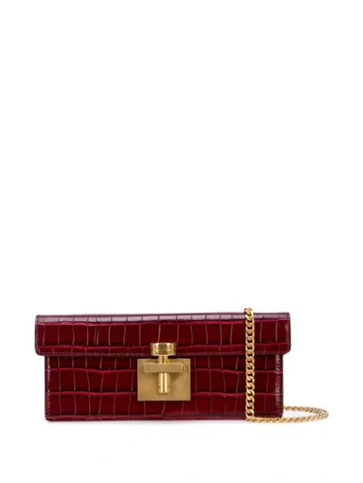 Shop Oscar De La Renta Alibi Box Clutch In Red