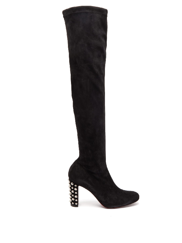 studded buckle boots louboutin