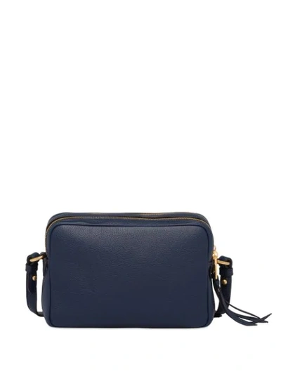 Shop Prada Textured Camera Bag In Blue