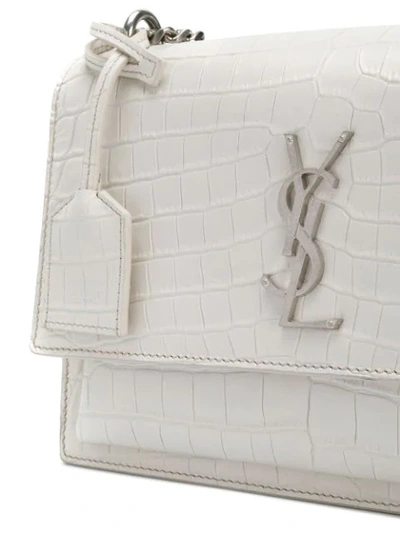 Shop Saint Laurent Medium Sunset Monogram Chain Wallet In White