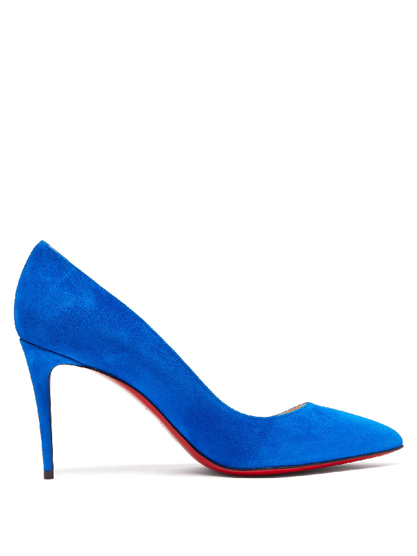louboutin blue suede pumps