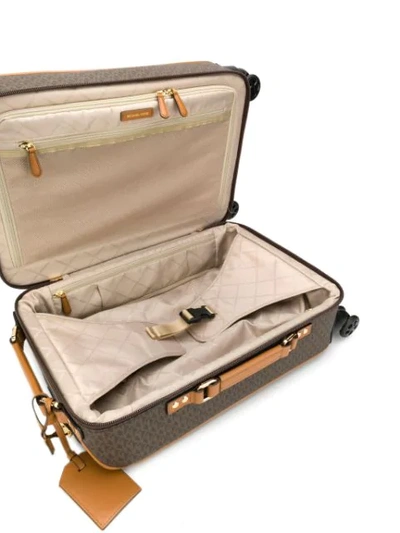 Shop Michael Michael Kors Bedford Suitcase In 252 Brn / Acorn