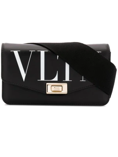 Shop Valentino Garavani Vltn Logo Belt Bag In Black