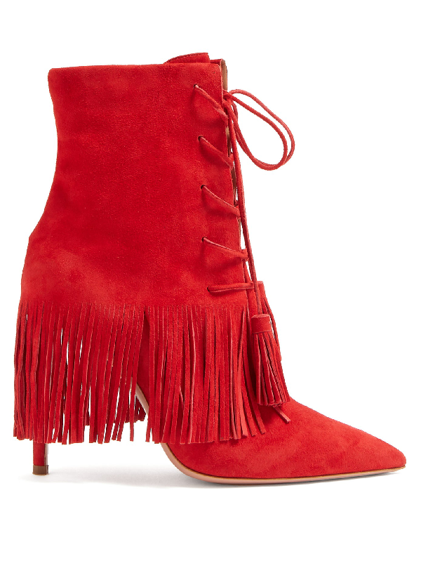 aquazzura red boots