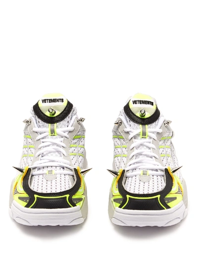 Vetements X Reebok Spike Runner 400 Mesh Trainers In Fluoyellow | ModeSens