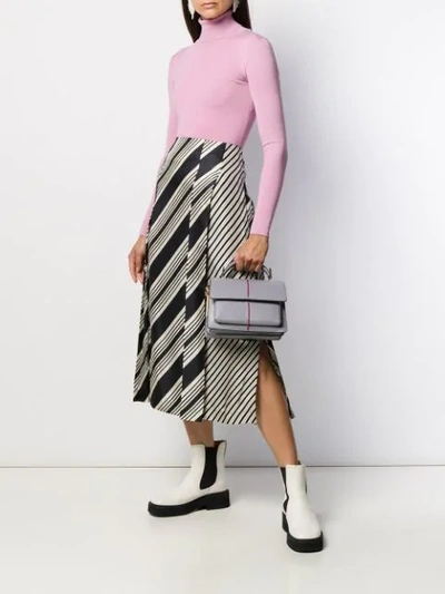 Shop Marni Medium Attache' Crossbody Bag In Grey