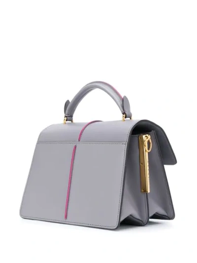 Shop Marni Medium Attache' Crossbody Bag In Grey