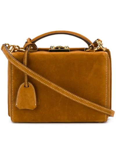 Shop Mark Cross Structured Box Handbag - Brown