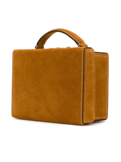 Shop Mark Cross Structured Box Handbag - Brown