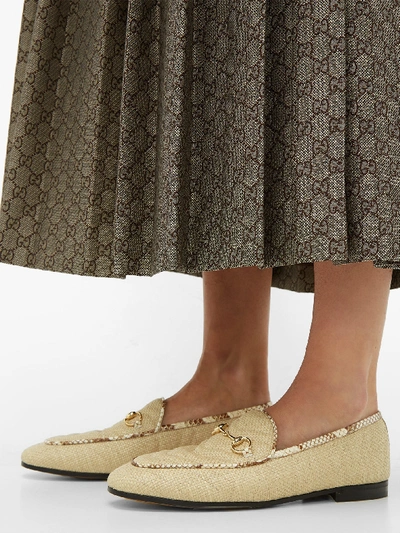 Gucci New Jordaan Straw Loafers In Beige | ModeSens