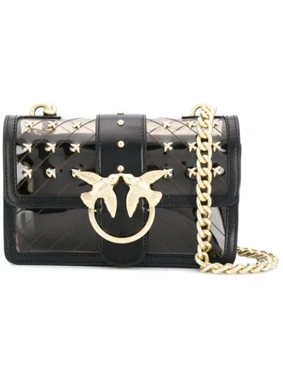 Shop Pinko Embellished Pvc Cross Body Bag In Black