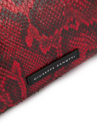 Shop Giuseppe Zanotti Snake-effect Clutch In Red