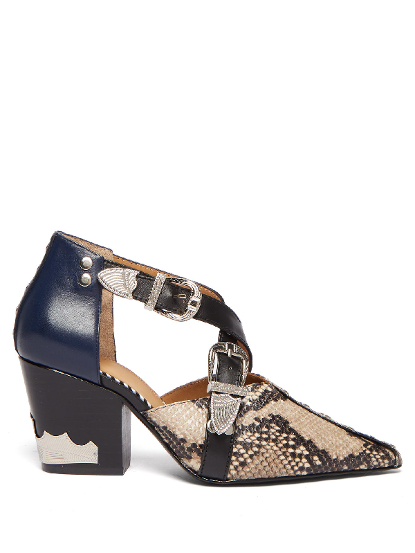 navy western ankle boots