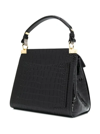 Shop Givenchy Medium Mystic Crocodile-effect Tote Bag In Black