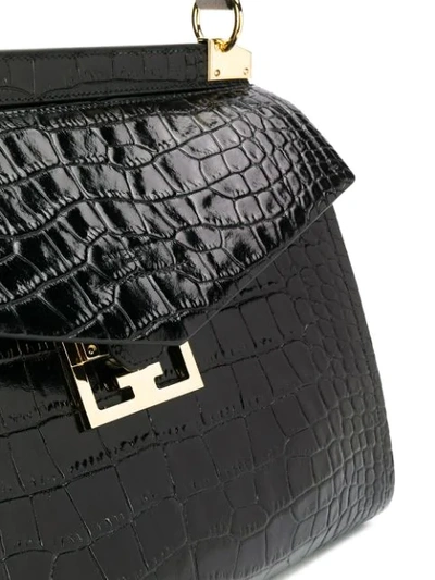 Shop Givenchy Medium Mystic Crocodile-effect Tote Bag In Black