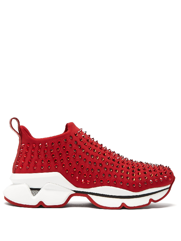 christian louboutin spike sock donna red sole sneakers