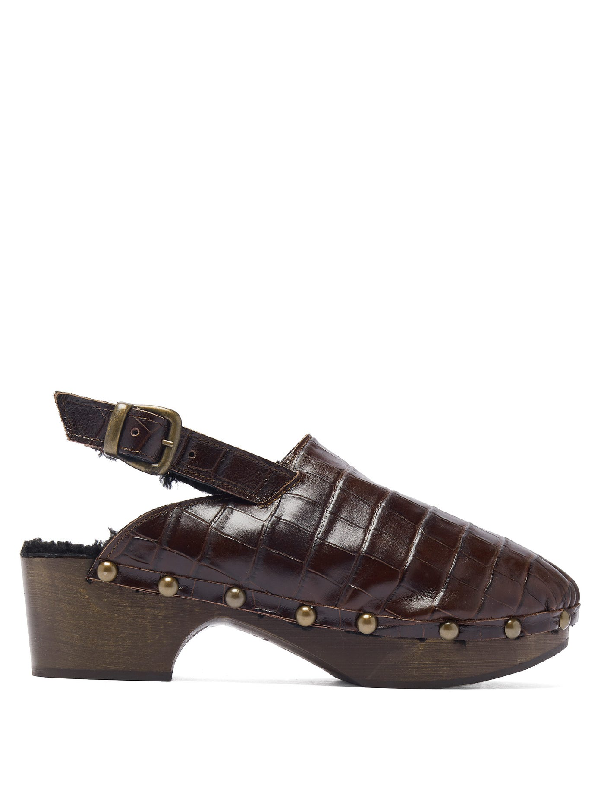 dark brown clogs