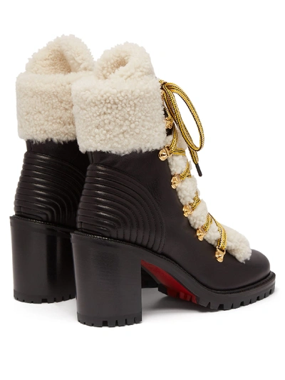 Christian Louboutin, Yetita shearling-trimmed leather ankle boots
