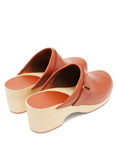 A.p.c. Sabot Coline Backless Leather Clogs In Tan | ModeSens