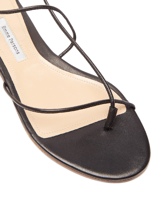 black thin strap flat sandals