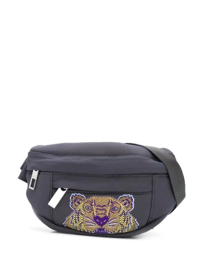 Shop Kenzo Tiger Motif Belt Bag In Grey