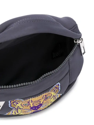 Shop Kenzo Tiger Motif Belt Bag In Grey