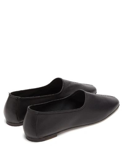 By Far Petra Smooth Leather Flats Black ModeSens