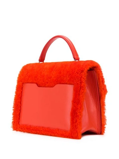 Shop Off-white Jitney 2.8 Furry Shoulder Bag In Orange