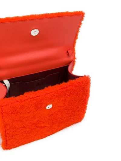 Shop Off-white Jitney 2.8 Furry Shoulder Bag In Orange