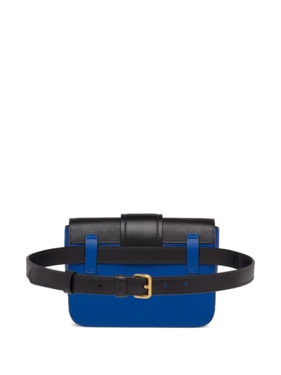 Shop Prada Cahier Belt Bag In Blue