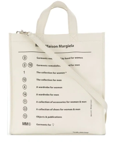Shop Mm6 Maison Margiela Numbers Logo Shopper Tote - White