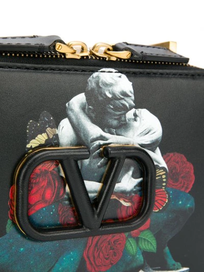 Shop Valentino Vlogo Un Homme Et Une Femme Printed Crossbody Bag In Black