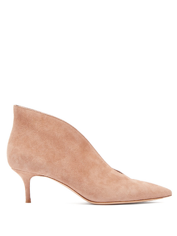 nude suede ankle boots