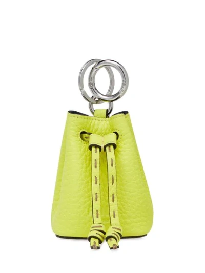 Shop Fendi Mon Tresor Micro Bucket Bag Charm In Yellow
