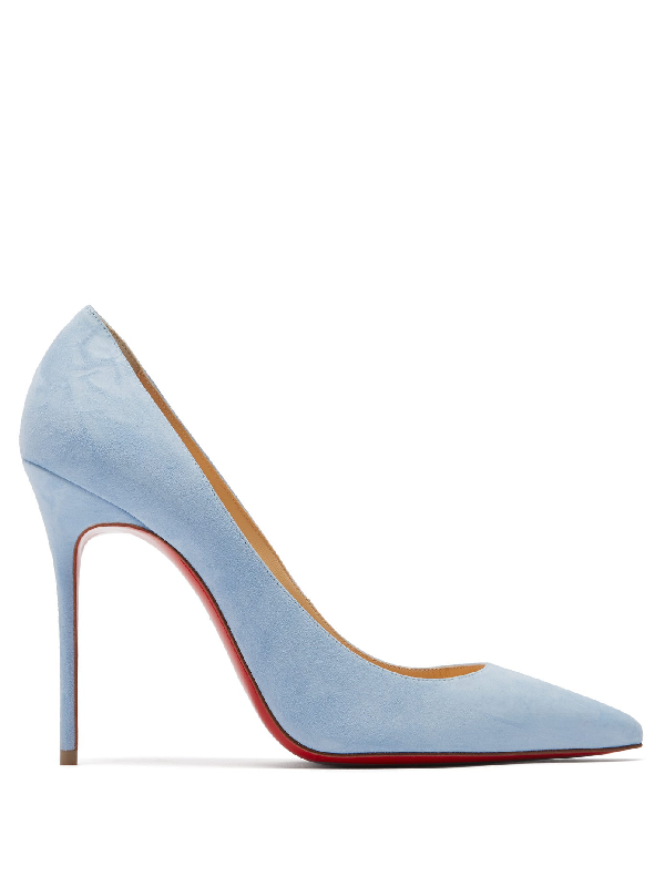 christian louboutin blue suede heels