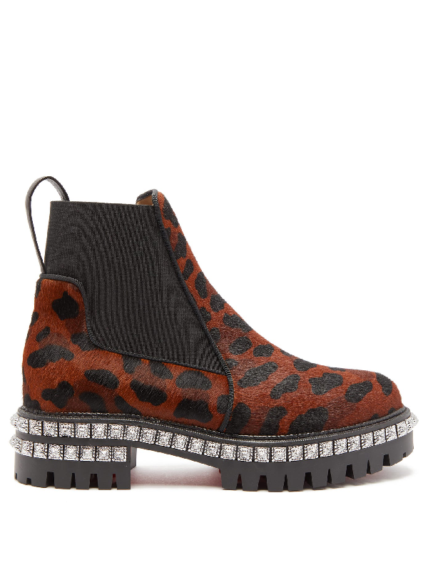 leopard print louboutin boots