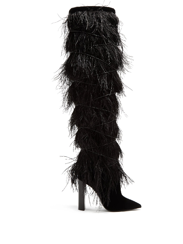 feather boots