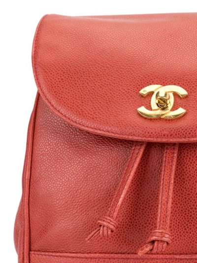 Pre-owned Chanel Cc背包 In Red