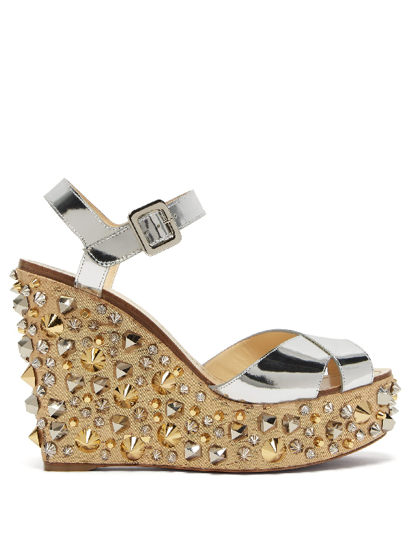 gold studded wedges