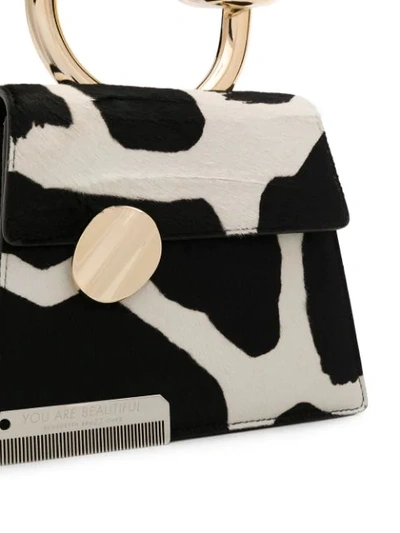 Shop Benedetta Bruzziches Cow Print Mini Bag In Black