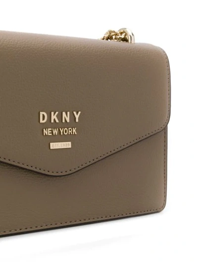Shop Dkny Whitney Logo Plaque Crossbody Bag In Neutrals