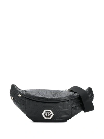 Shop Philipp Plein Quilted Belt Bag In Black