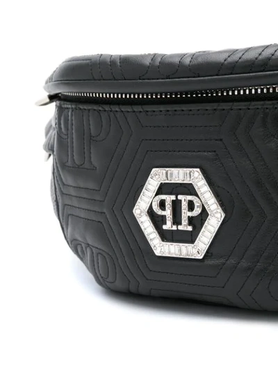 Shop Philipp Plein Quilted Belt Bag In Black