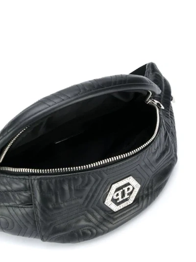 Shop Philipp Plein Quilted Belt Bag In Black