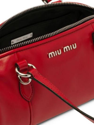 Shop Miu Miu Bandoleer Shoulder Bag In Red