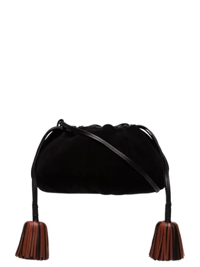 Shop Ulla Johnson Brea Tasselled Pouch Bag In Black