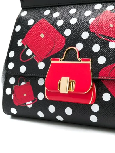 Shop Dolce & Gabbana Polka Dot Tote Bag In Black